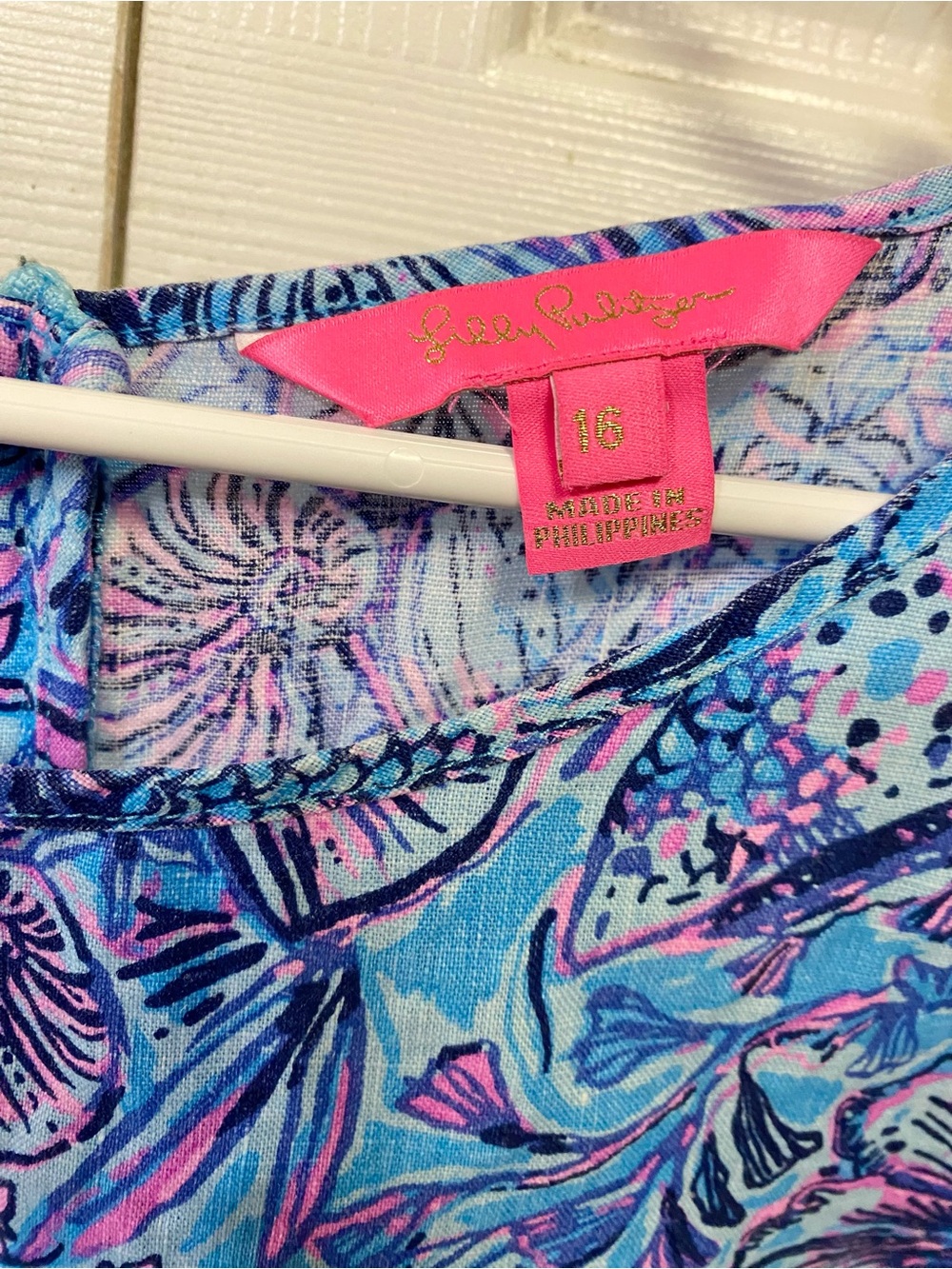 Lilly Pulitzer Maurina Linen Shift Dress Lilac Rose Size 16/Ptp22”-23.5” - Picture 3 of 7